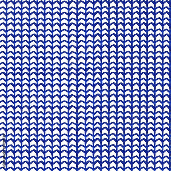 Obraz seamless knitted pattern in blue tones on a white background