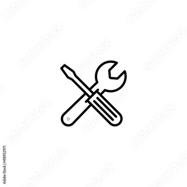 Obraz Setting icon, tool icon vector for web, computer and mobile app