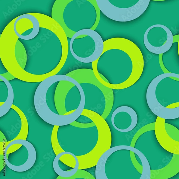Obraz Circle rings geometric seamless pattern, round shapes