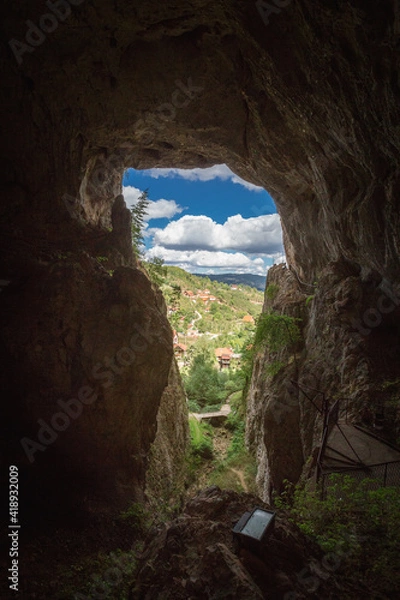 Fototapeta Beautiful Potpece cave entrance in west Serbia