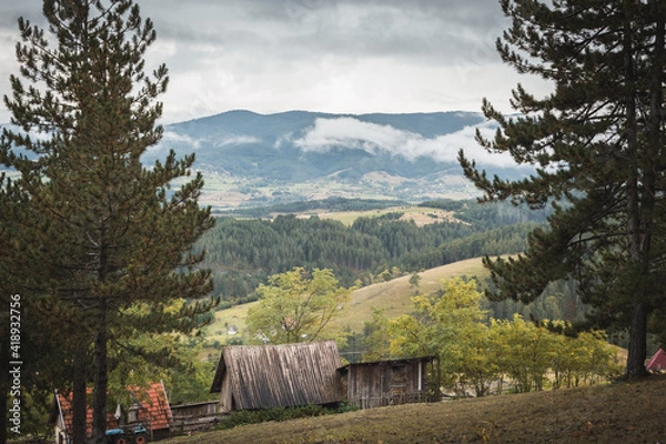Obraz Old barn in the mountains