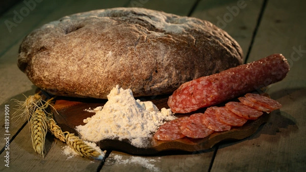 Obraz fresh bread, yeast dough, strange traditions