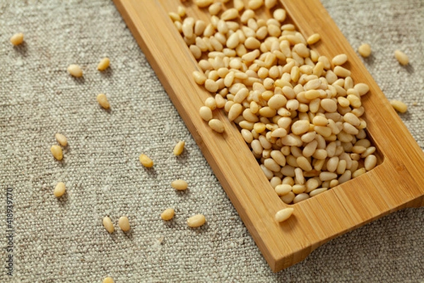 Obraz pine nuts, nutritious and healthy nuts