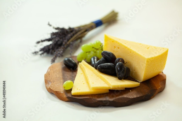 Obraz cheese plate, nuts, honey, figs