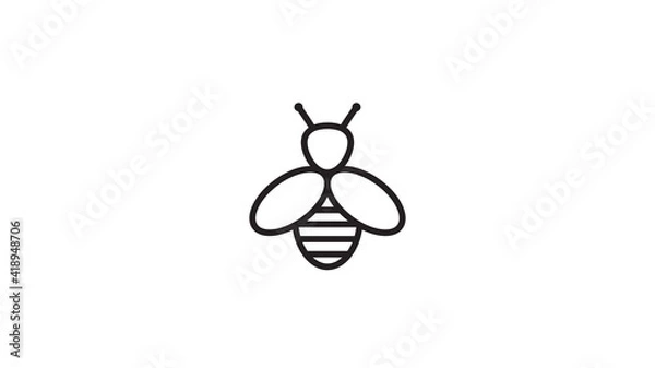 Fototapeta Creative Bee Insect Abstract Logo Vector