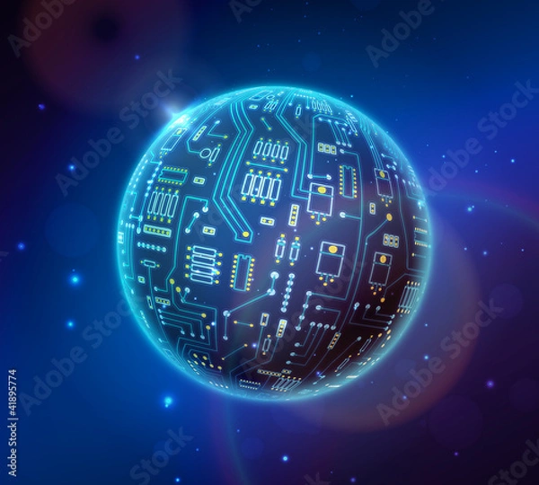 Fototapeta techno globe