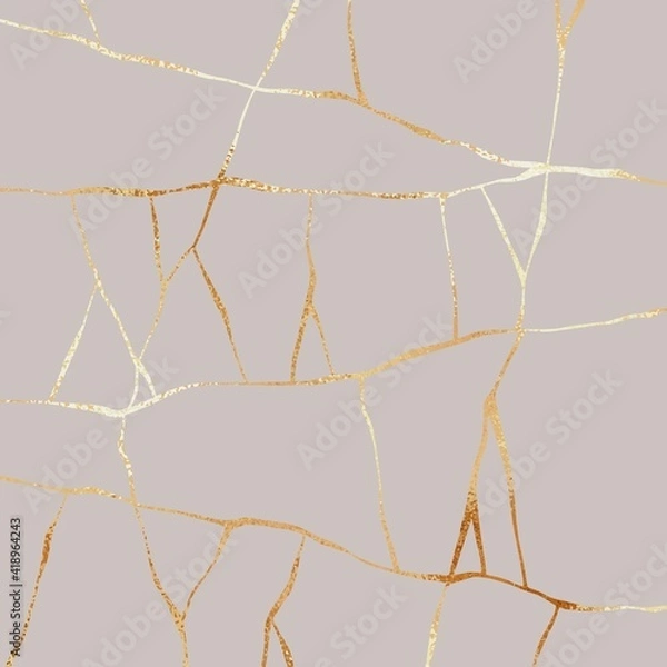 Fototapeta Kintsugi. Gold repair. Gold texture. Kintsugi texture for digital design.