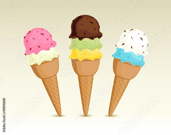 Fototapeta Ice cream cone collection