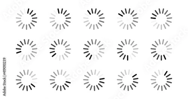 Obraz Vector large set loading and buffering icons.