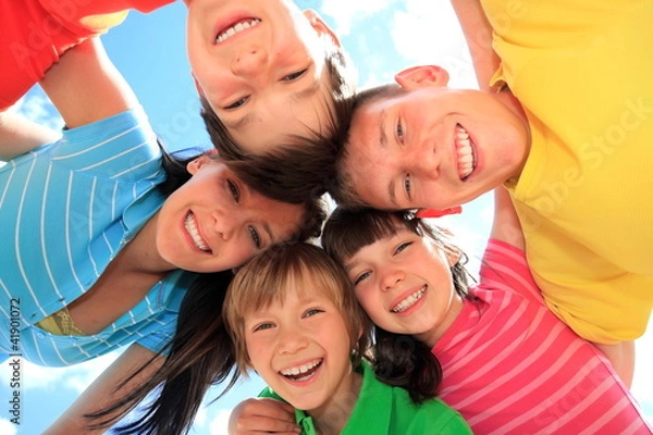 Fototapeta Five happy children