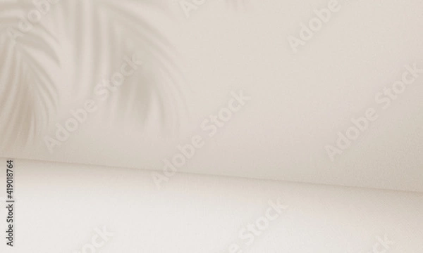 Obraz Empty palm shadow brown color texture pattern cement wall background.