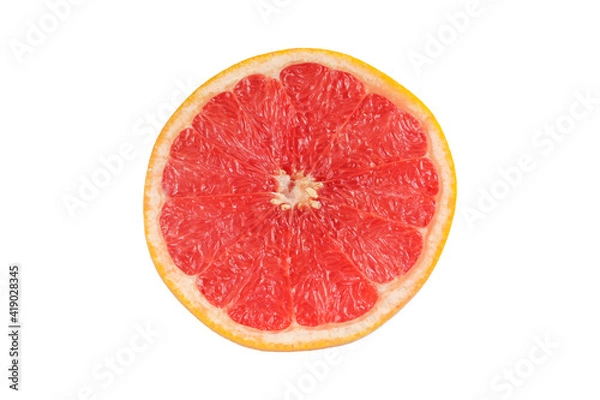 Obraz Sliced grapefruit isolated on white background. Fruit section