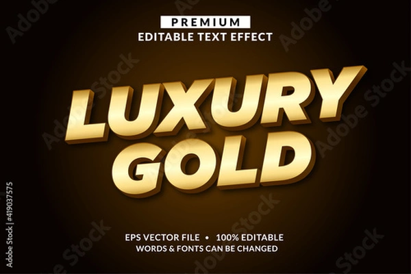 Obraz Luxury Gold, Premium Editable Text Effect Font style