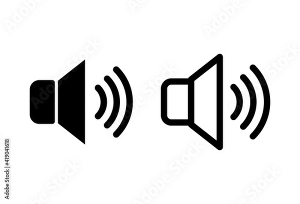 Obraz Speaker icon set. volume icon vector. loudspeaker icon vector. sound symbol