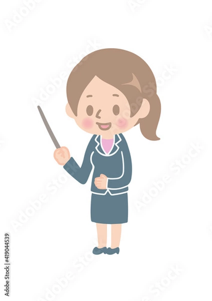 Obraz 会社員の女性＿指し棒