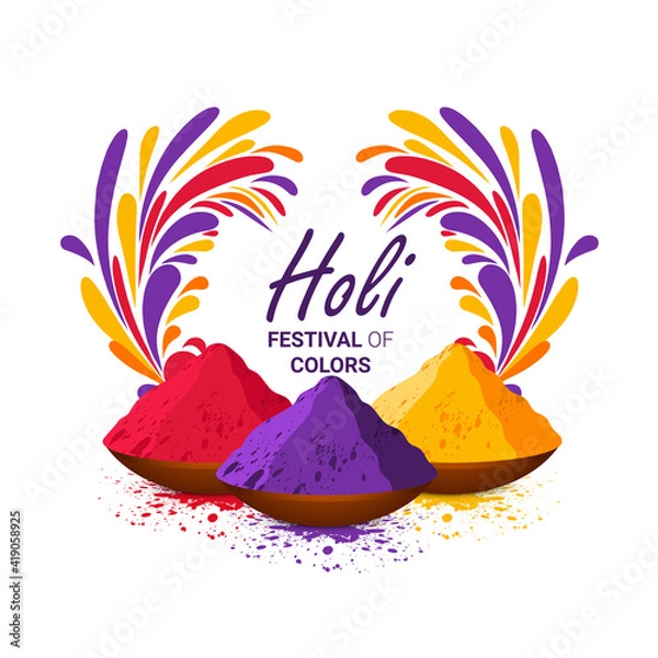 Obraz illustration of abstract colorful Happy Holi background
