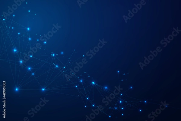 Obraz Abstract connect dots, Polygonal background. Technology hi tech connecting digital data design concept, vector illustration