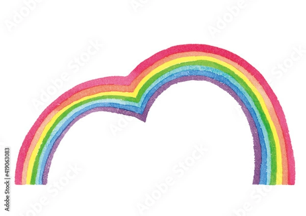 Fototapeta ハートの形の虹　水彩イラスト