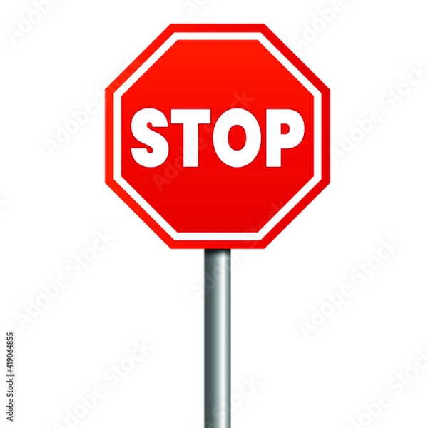 Fototapeta Stop sign vector. Eps 10 vector illustration.