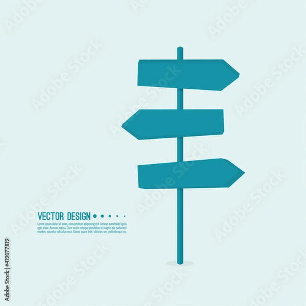 Obraz Vector background with signpost arrows to the right and left. Choice of direction.