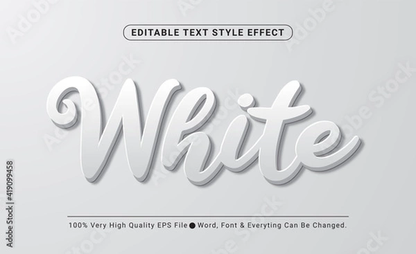 Fototapeta 3d White Embossed Vector text style effect, Editable Text Effect