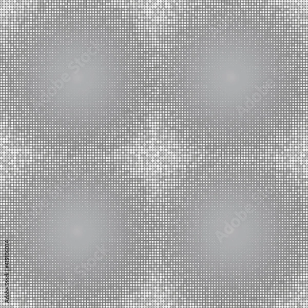 Fototapeta Seamless pattern. Gray, silver, white. Checkered texture of round dots of various sizes and shades on a gradient background.