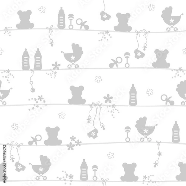 Obraz Endlosmuster Baby Grau