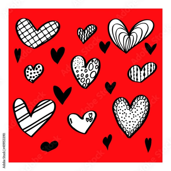 Obraz isolated set of hearts