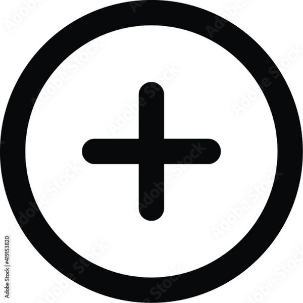 Fototapeta Plus Add Simple Line Vector Icon