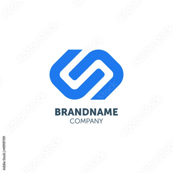 Fototapeta chain logo design with geometry