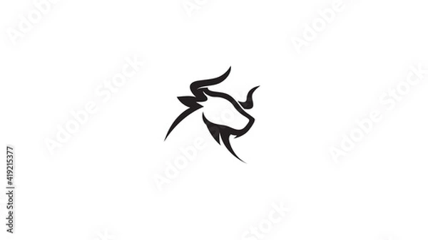 Fototapeta Creative Wild Buffal Buffalo Horn Head Vector Logo Projekt Ikona Ikona Symbol Ilustracja