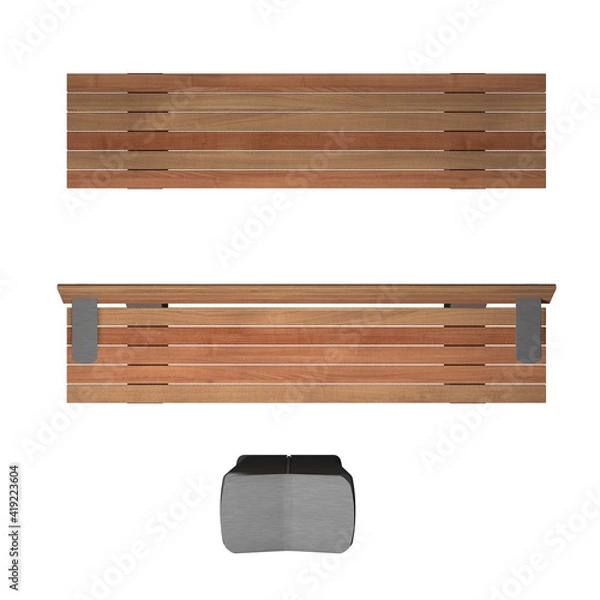 Fototapeta EXTERIOR SITTING TOP VIEW - BENCH IN PLAN