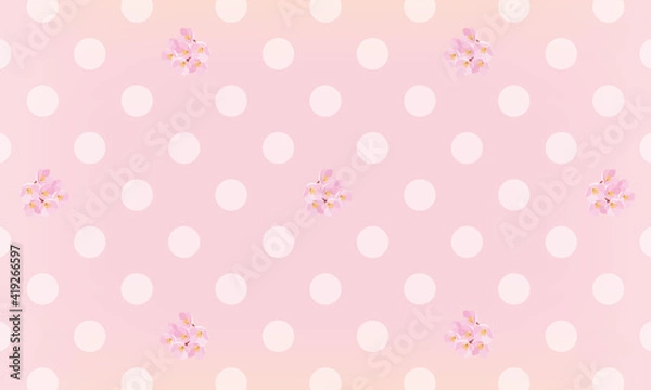 Fototapeta 桜ドット背景ピンク