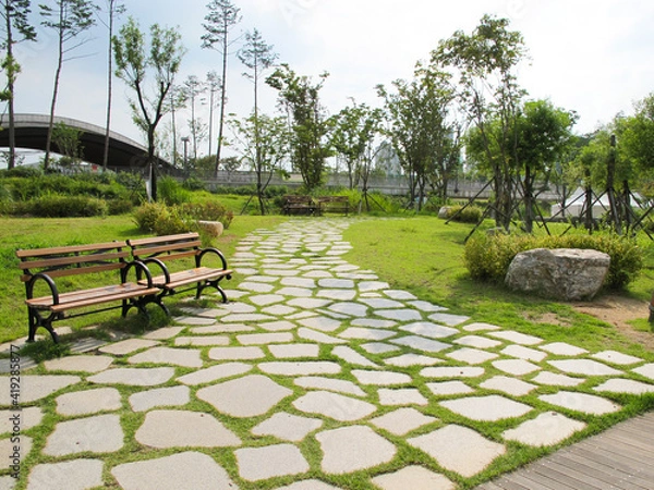 Fototapeta 광교호수공원 산책로