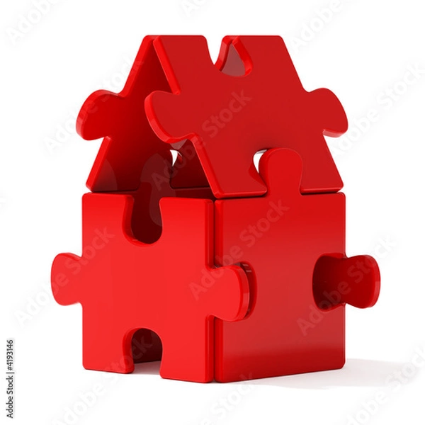 Obraz Red Puzzle Home