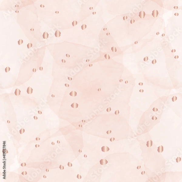 Obraz Vector rose gold dots drops pink seamless pattern