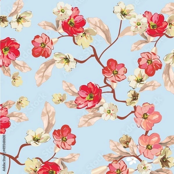Fototapeta Abstract elegance pattern with floral background.
