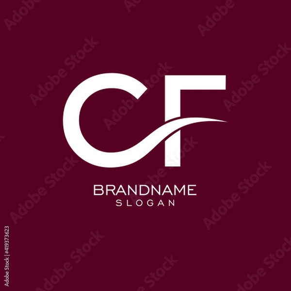 Fototapeta the letters CF. vector logo monogram alphabet minimalist design