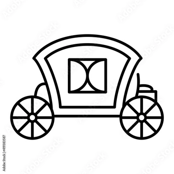 Fototapeta Vector Carriage Outline Icon Design