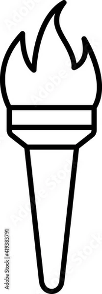 Fototapeta Vector Olympic Torch Outline Icon Design