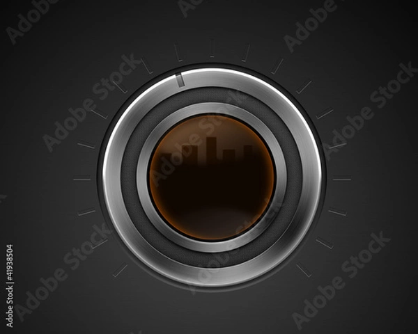 Fototapeta User Interface Einstellknopf orange