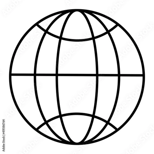 Obraz Vector Globe Outline Icon Design
