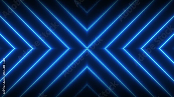 Fototapeta Neon lights shining futuristic trendy seamless loop technology motion graphics