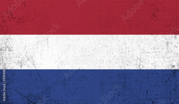 Fototapeta Grunge Netherlands flag. Netherlands flag with waving grunge texture.