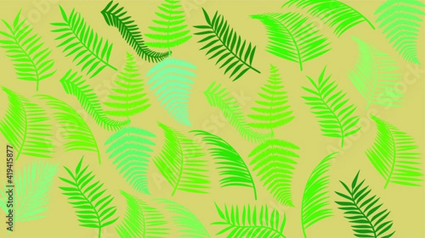Fototapeta Seamless stylish leaves pattern vector background texture.