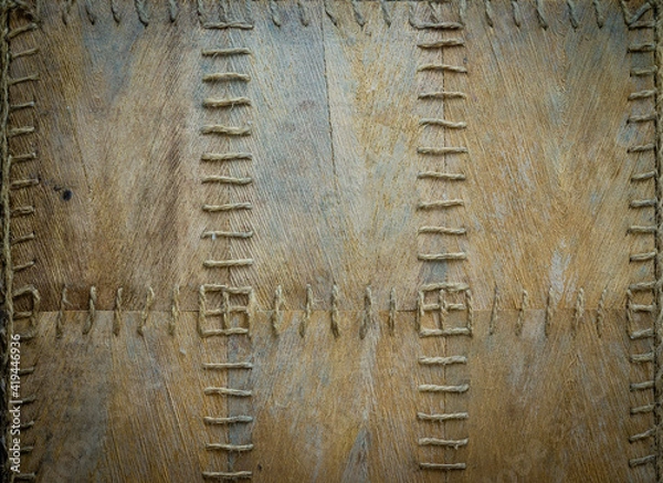 Obraz Brown box with seam, stitched frame pattern background