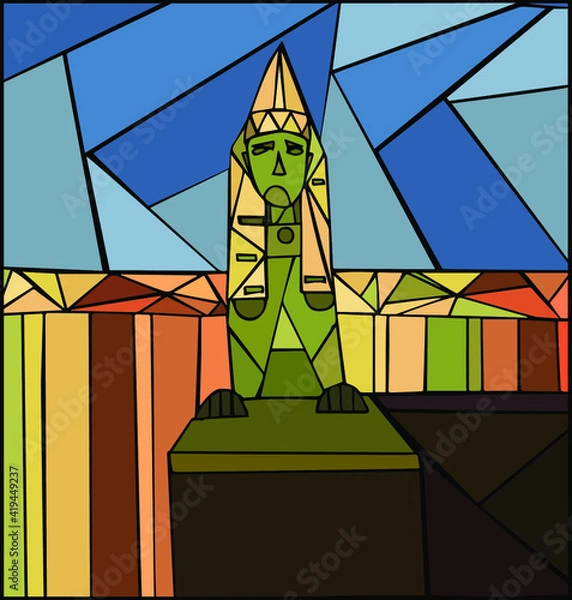 Obraz Sphinxes on the University Embankment of St. Petersburg. Mosaic technique.