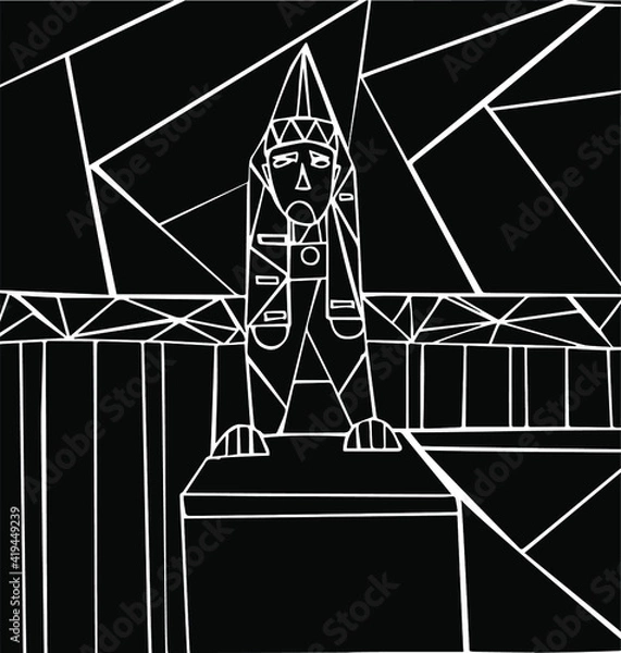 Obraz Sphinxes on the University Embankment of St. Petersburg. Mosaic technique.