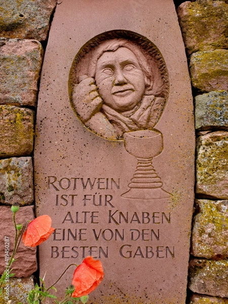Obraz Buntsandstein-Skulptur am Rotweinwanderweg