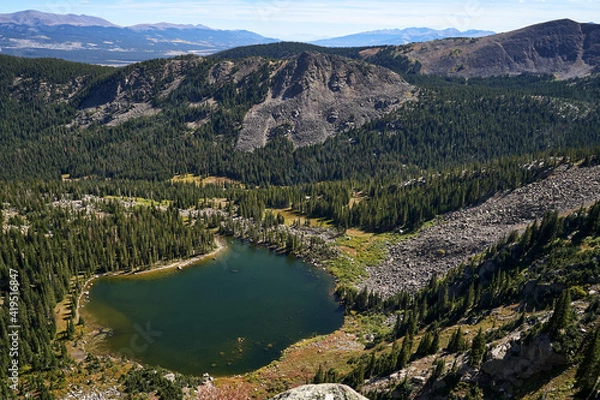 Obraz Scene overlooking Deckers Lake during the fall.